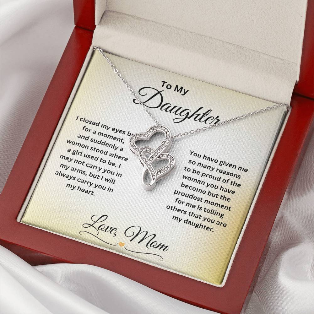 "To My Daughter" Heart to Heart Pendant Necklace