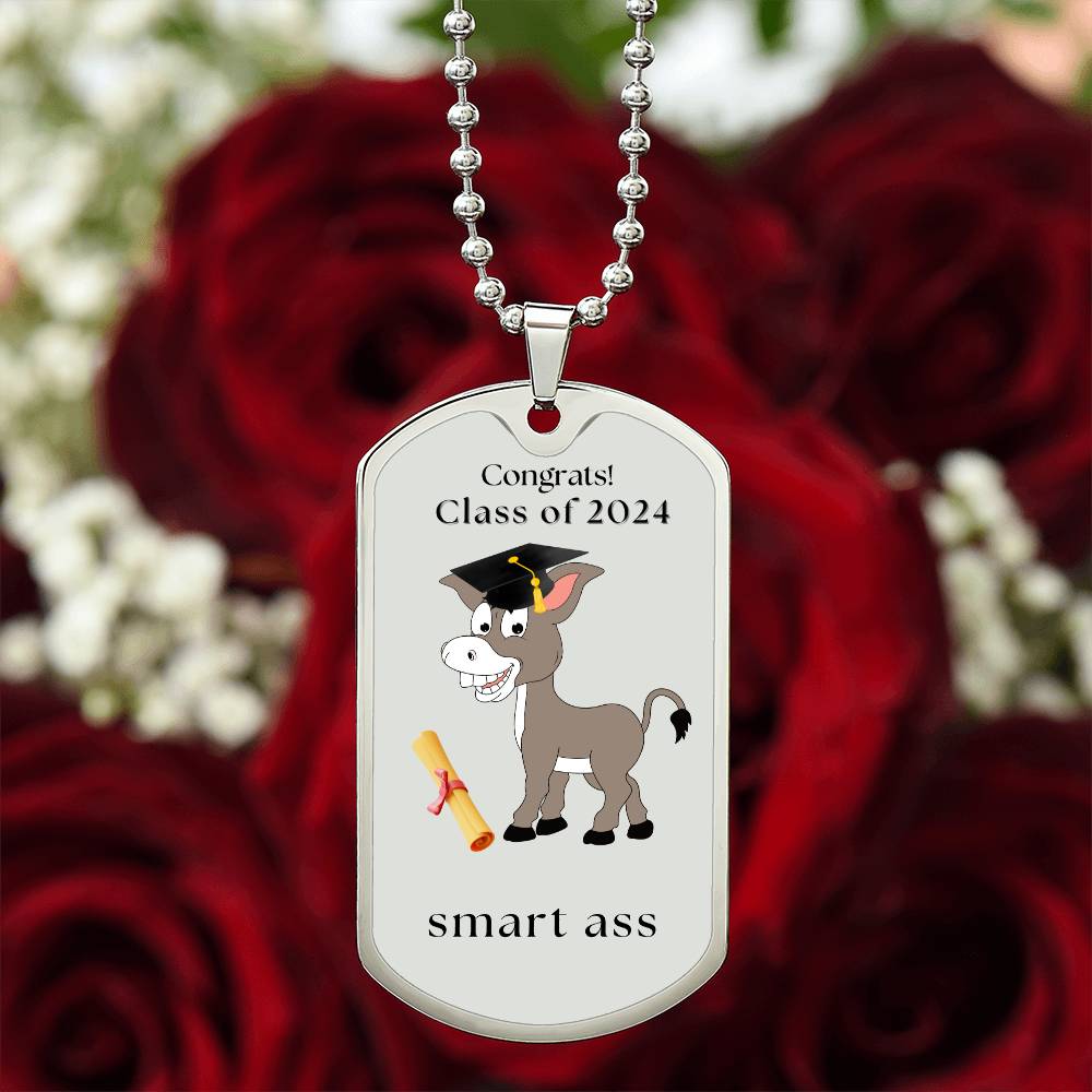 To the Graduate "Congrats" Military Dog Tag Chain