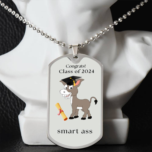 To the Graduate "Congrats" Military Dog Tag Chain