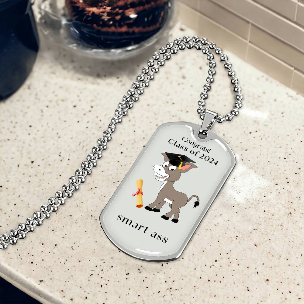 To the Graduate "Congrats" Military Dog Tag Chain