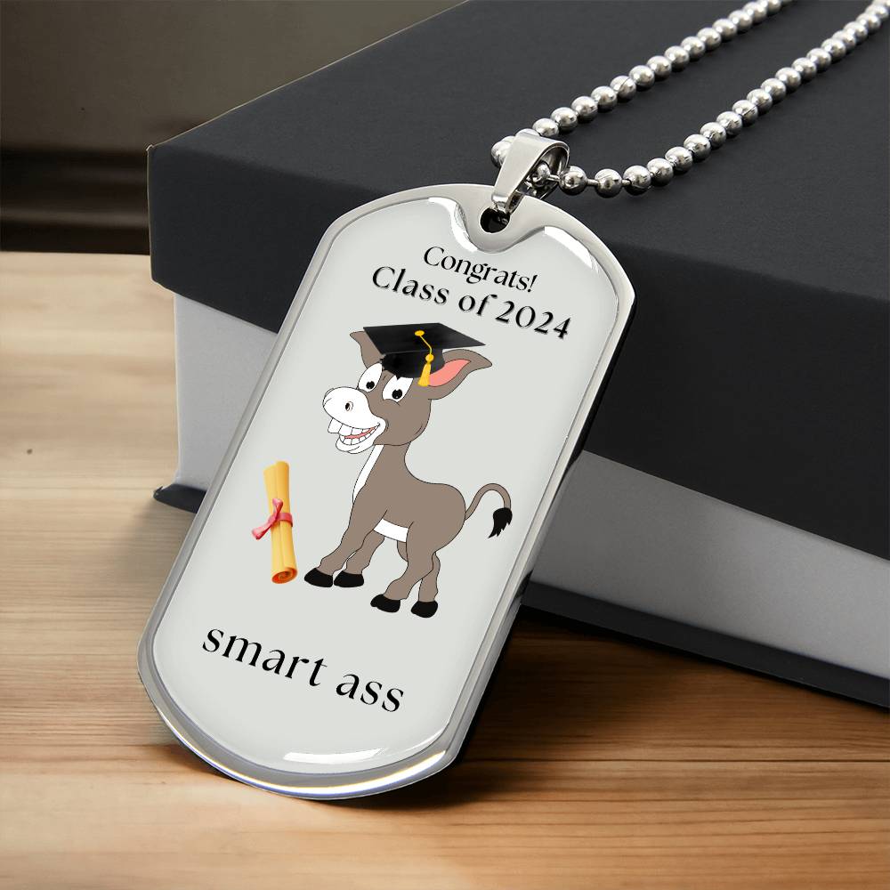 To the Graduate "Congrats" Military Dog Tag Chain