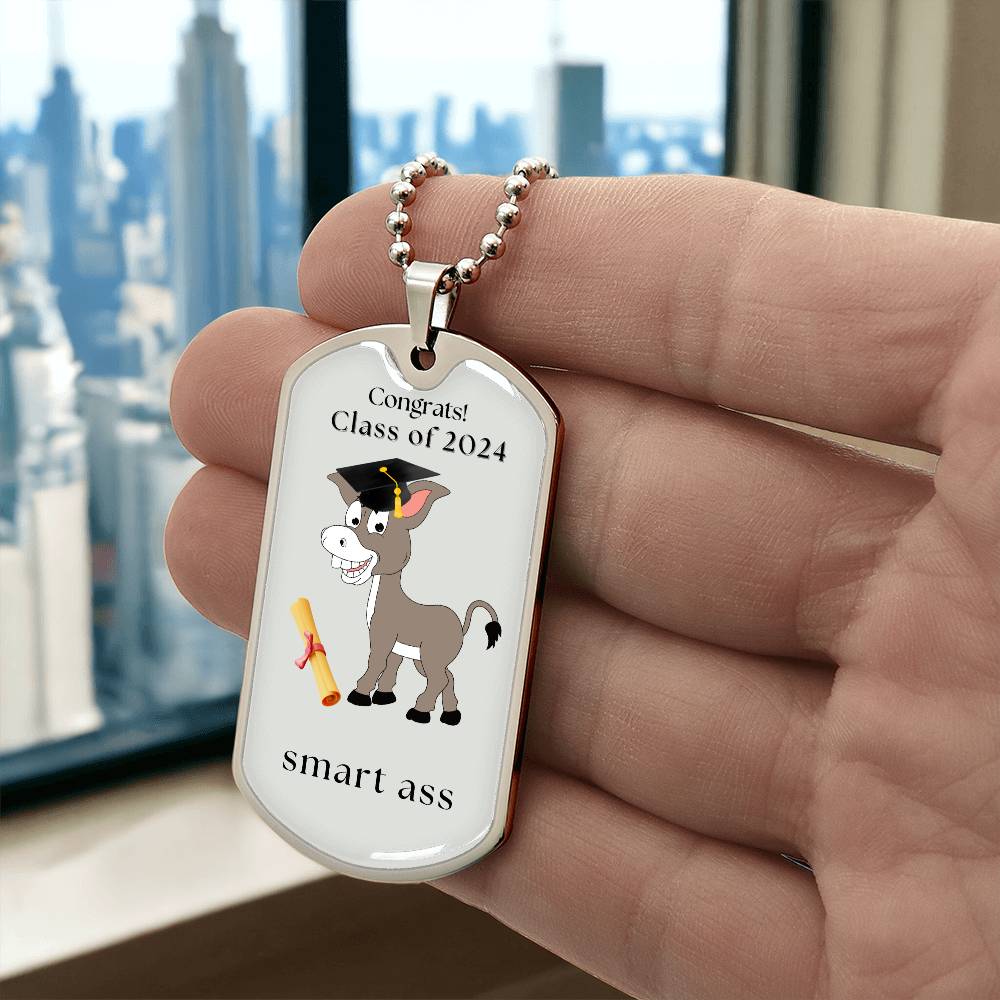 To the Graduate "Congrats" Military Dog Tag Chain