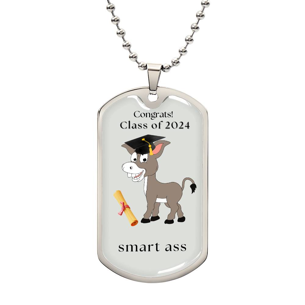 To the Graduate "Congrats" Military Dog Tag Chain