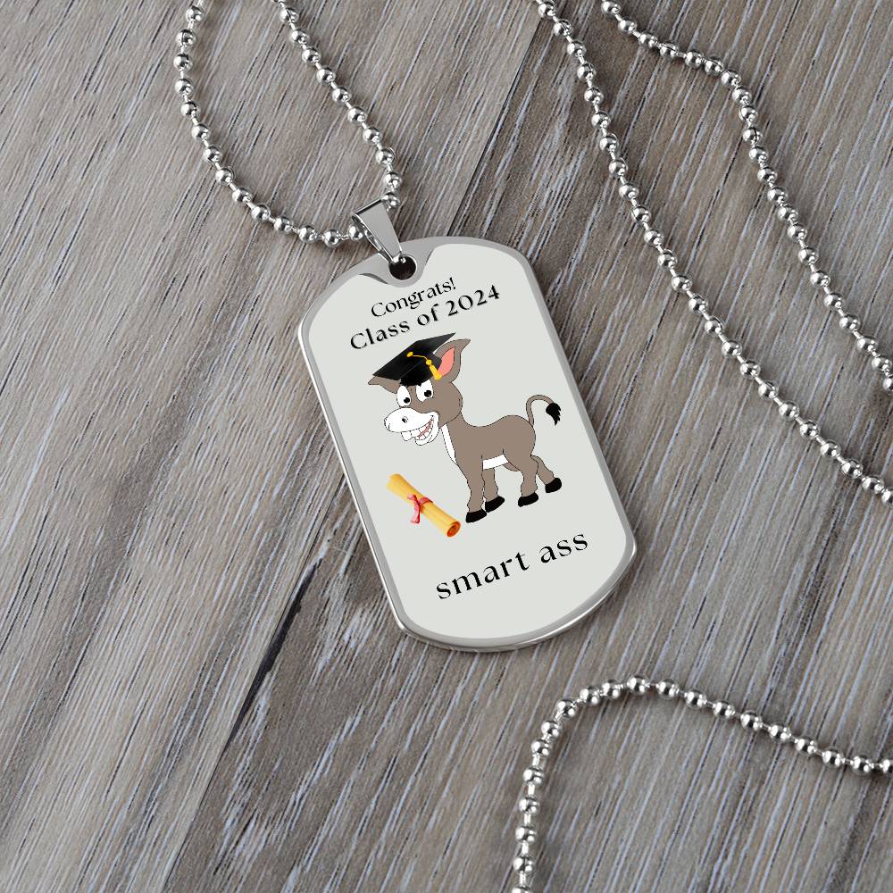 To the Graduate "Congrats" Military Dog Tag Chain