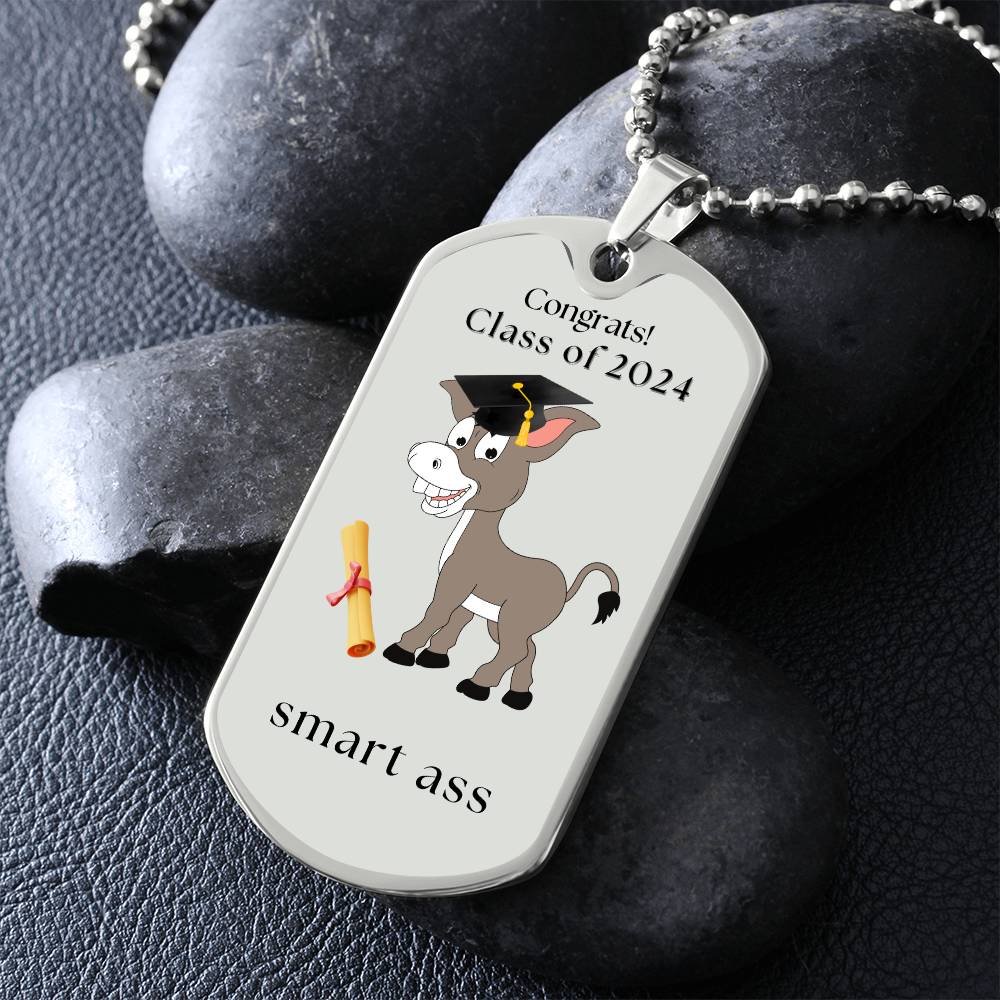 To the Graduate "Congrats" Military Dog Tag Chain