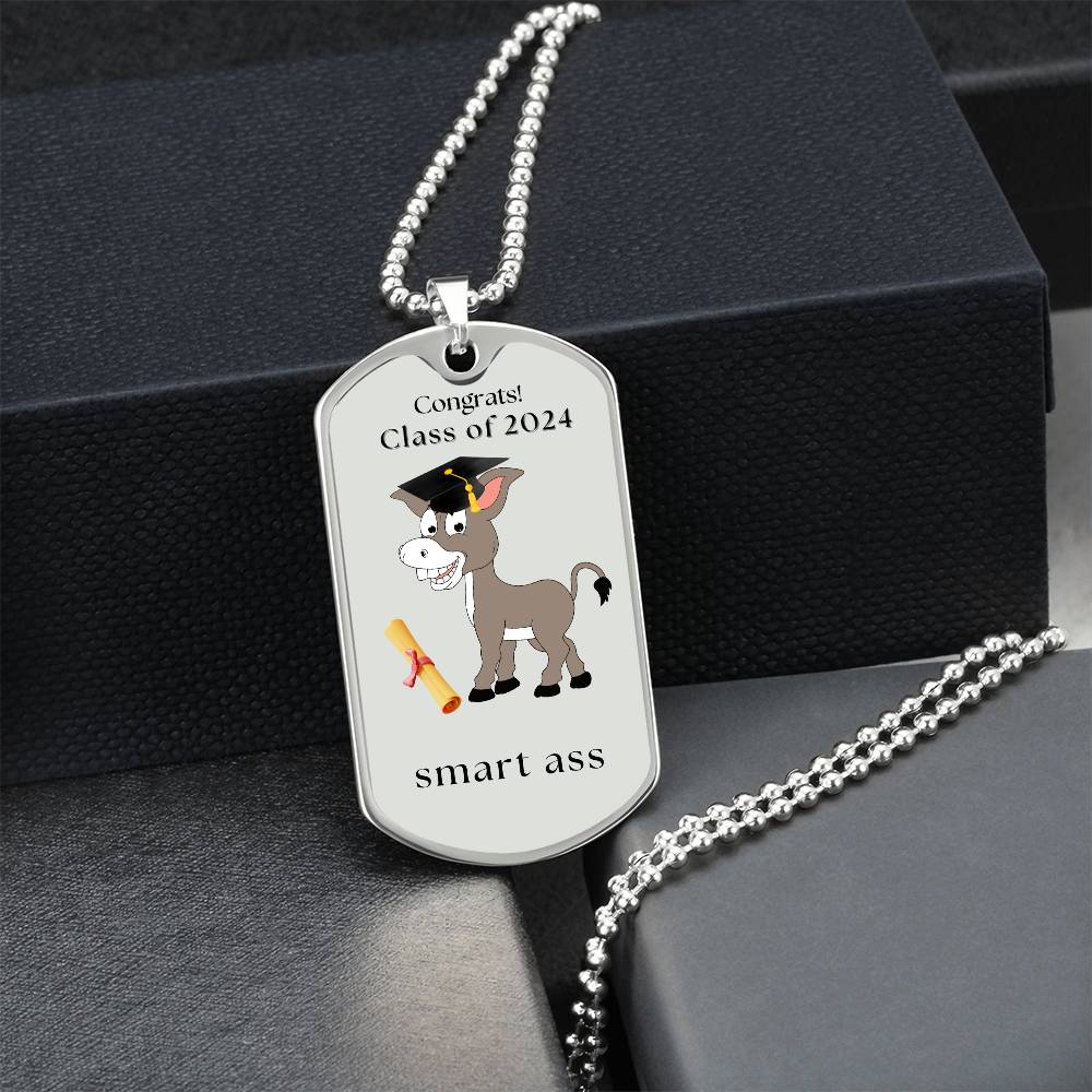 To the Graduate "Congrats" Military Dog Tag Chain