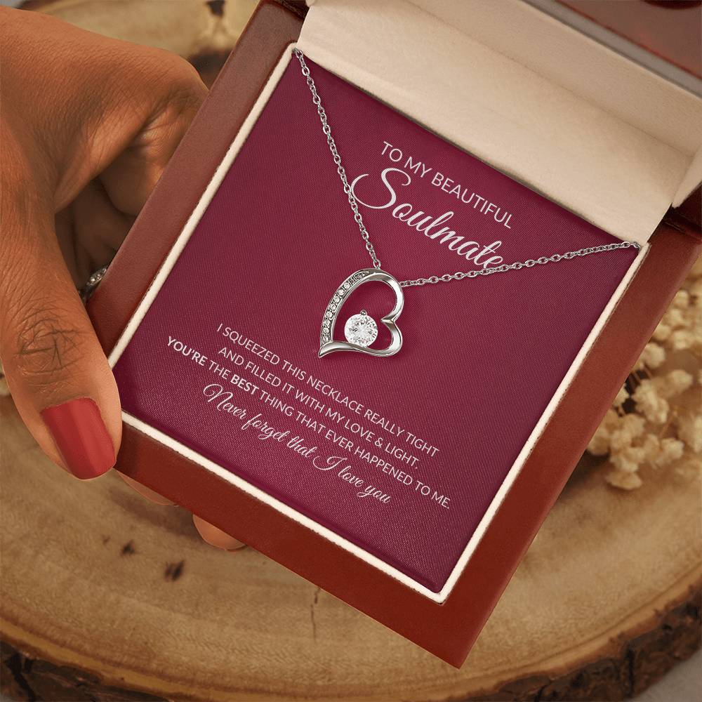 To My Soulmate "Never forget I Love You" Forever Love Necklace