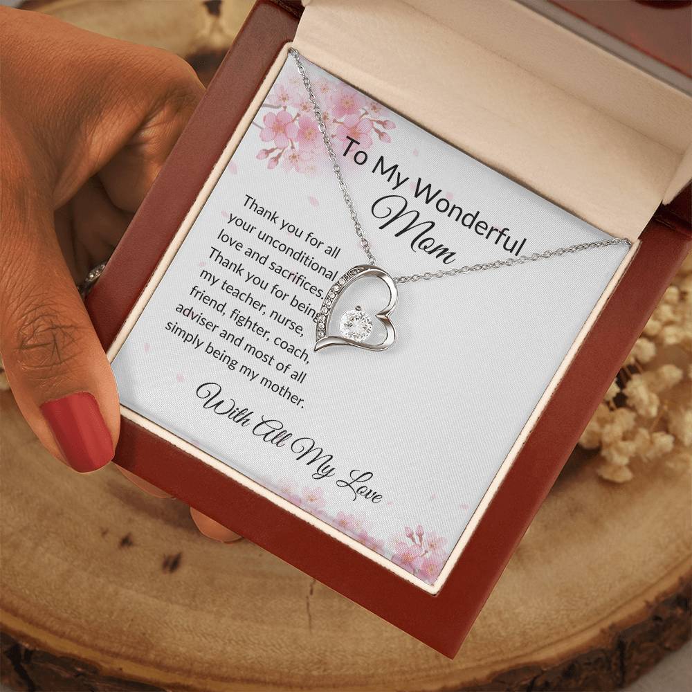 To my Mom "Unconditional Love" Forever Love Necklace