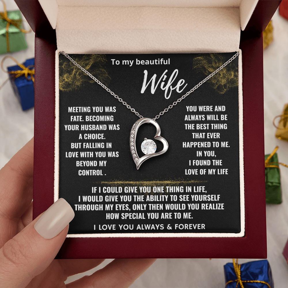 To My Beautiful Wife "Falling In Love With You" Romantic Love Necklace