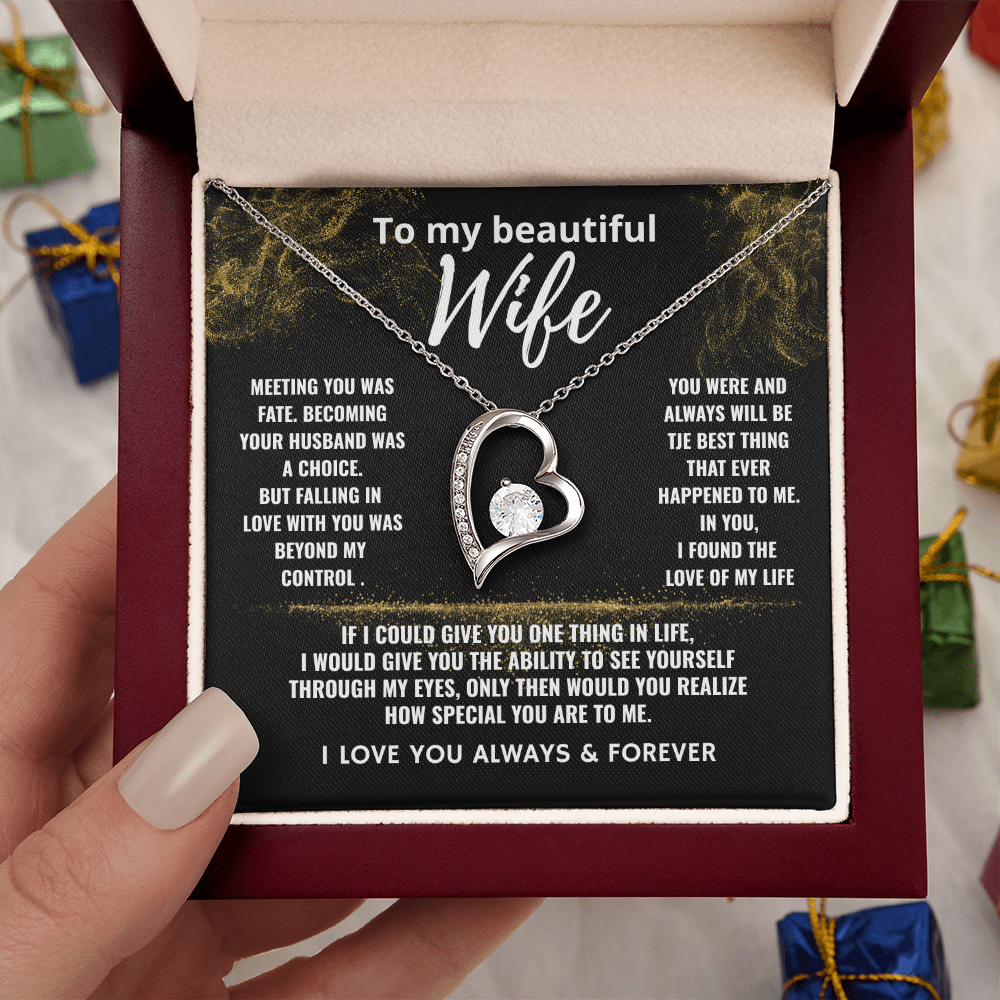 To My Wife "Love of My Life" Forever Love Necklace