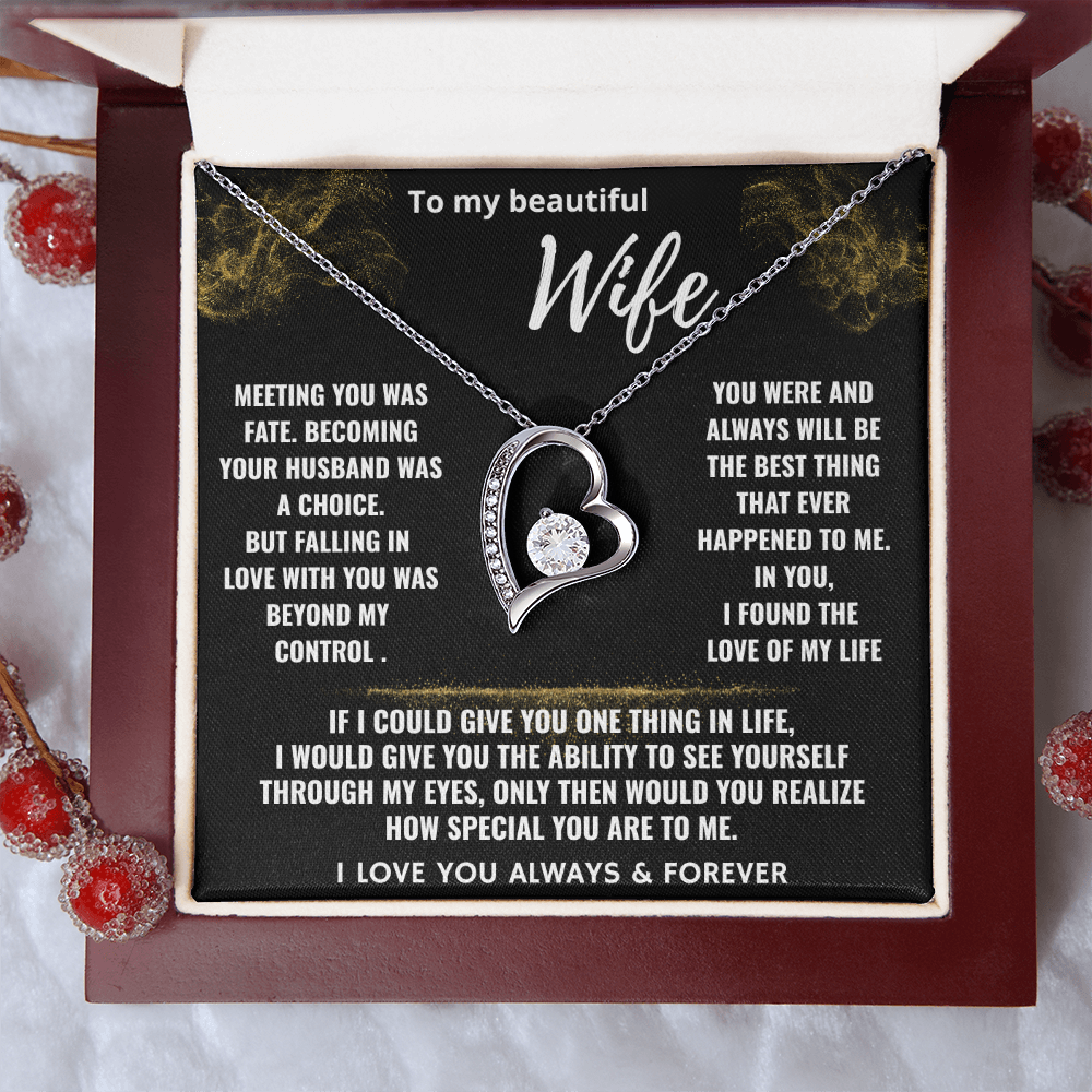 To My Beautiful Wife "Falling In Love With You" Romantic Love Necklace