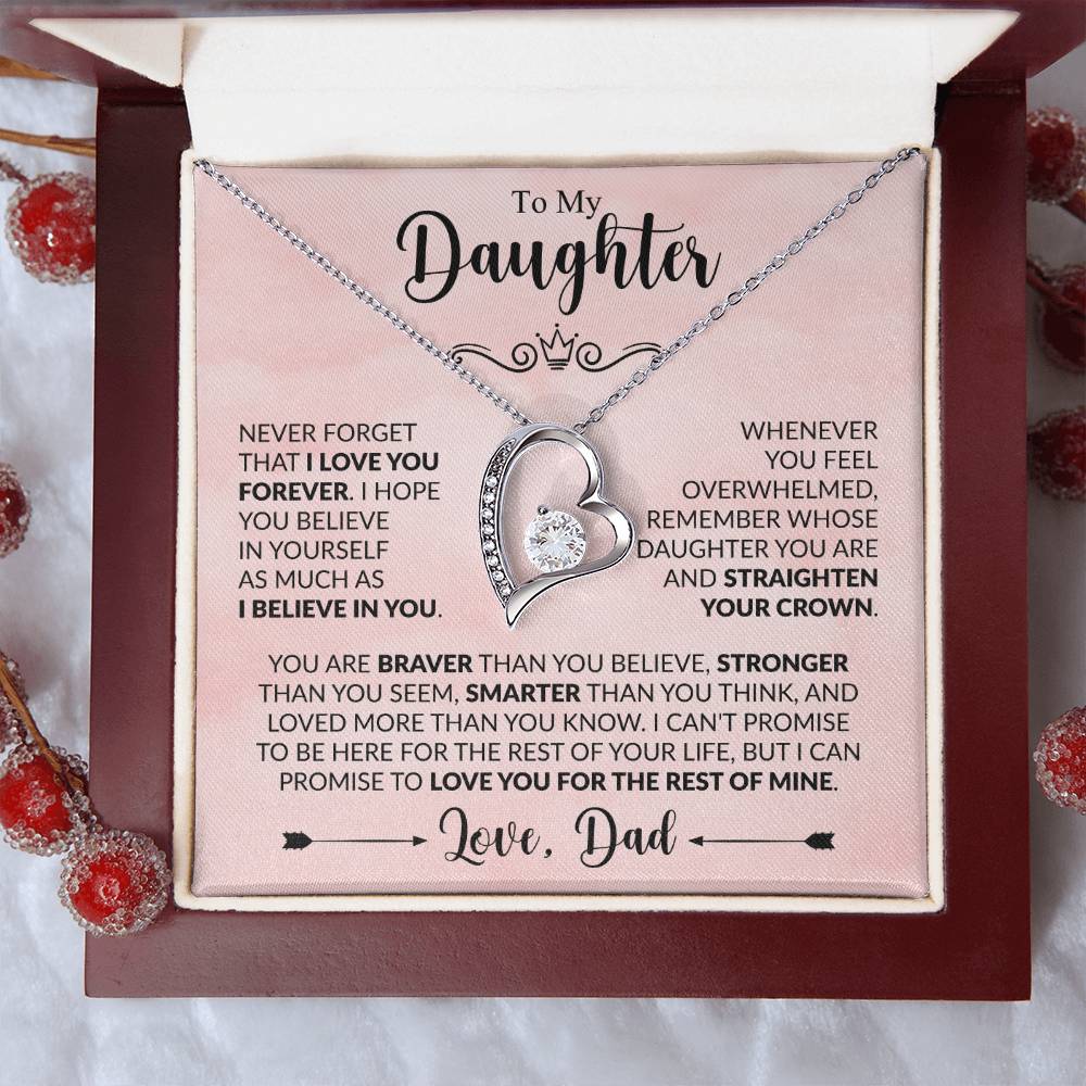 To My Daughter "Love You For the Rest Of Mine" Forever Love Necklace