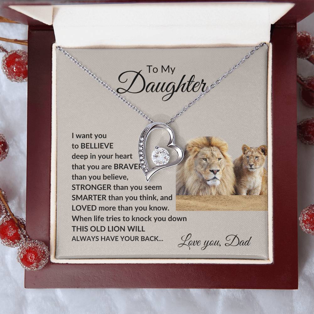 To my Daughter from Dad "Loved more than you know" Forever Love Necklace