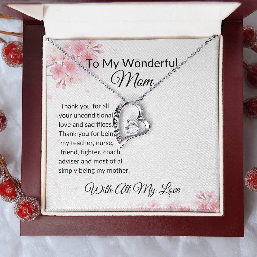 To my Mom "Unconditional Love" Forever Love Necklace