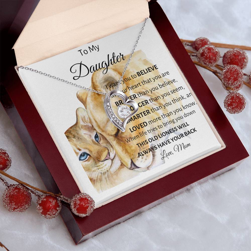 To my Daughter from Mom "Stronger than you seem" Forever Love Necklace