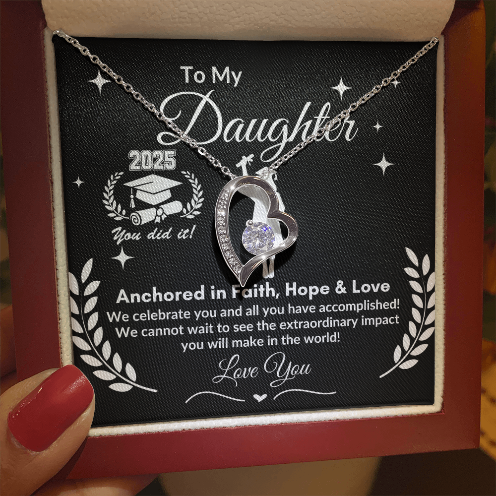 To My Daughter "Congrats on your Graduation Day" Forever Love Necklace|