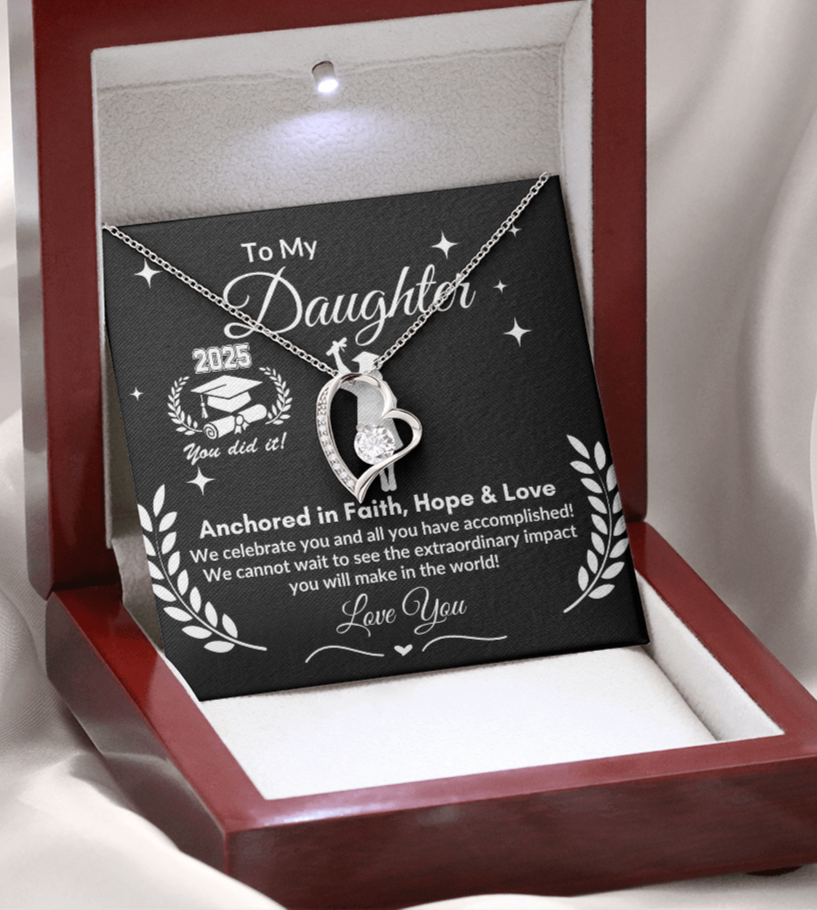 To My Daughter "Congrats on your Graduation Day" Forever Love Necklace|