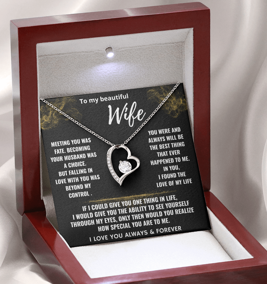 To My Beautiful Wife "Falling In Love With You" Romantic Love Necklace