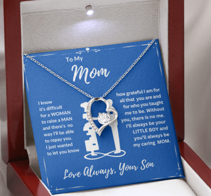 To Mom "Your Little Boy" Happy Mother's Day | Happy Anniversary | Forever Love Necklace