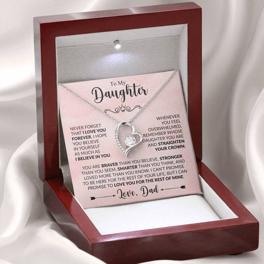 To My Daughter "Love You For the Rest Of Mine" Forever Love Necklace