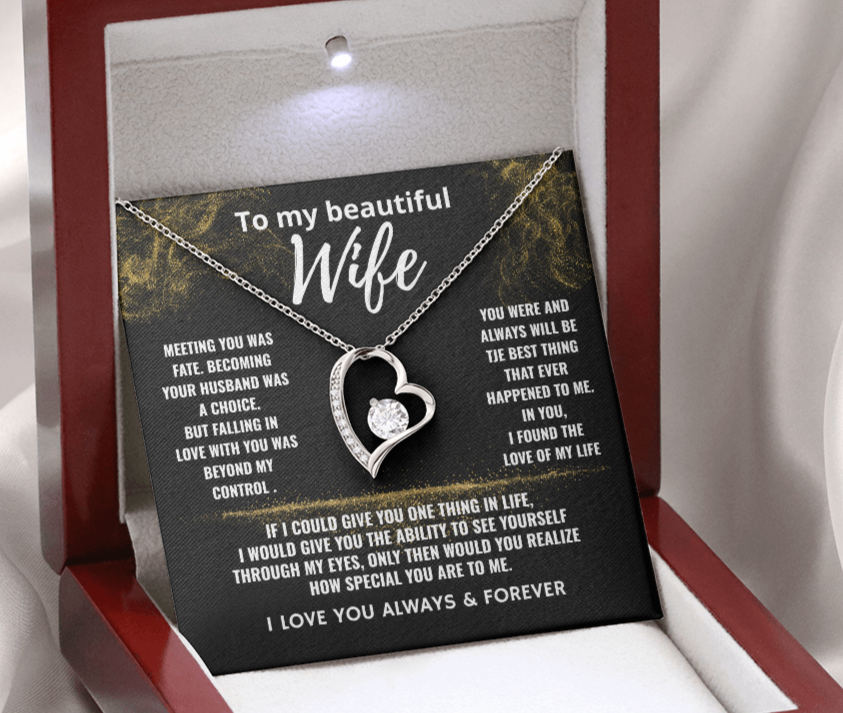 To My Wife "Love of My Life" Forever Love Necklace
