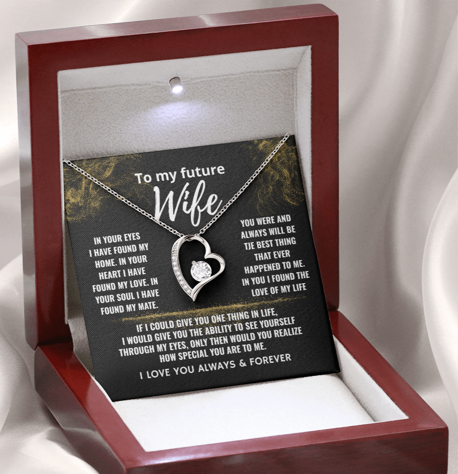 To My Future Wife "In Your Eyes I Found My Home" Love Knot Necklace