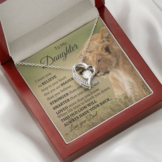 To My Daughter from Dad "Always have your Back" Forever Love Necklace