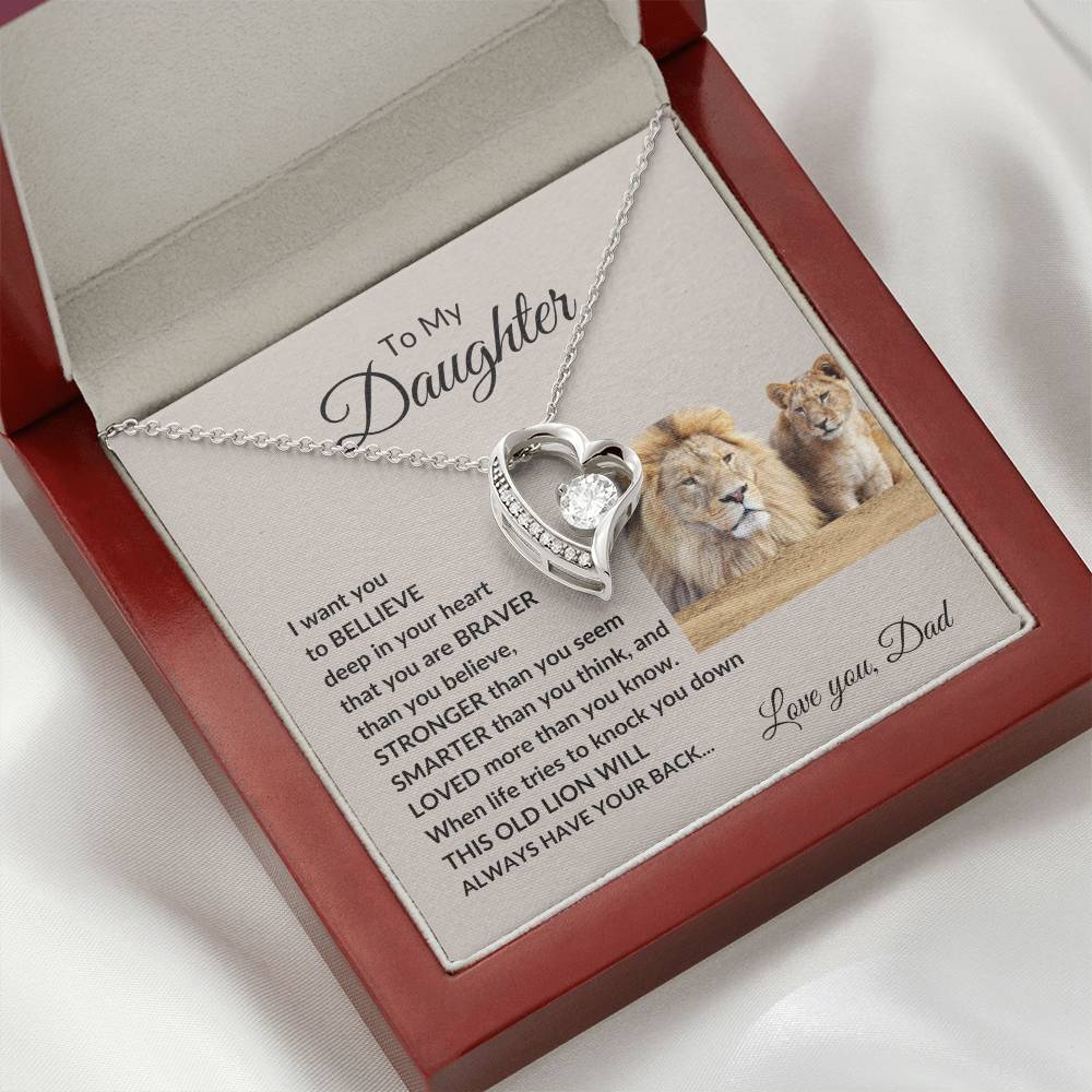 To my Daughter from Dad "Loved more than you know" Forever Love Necklace