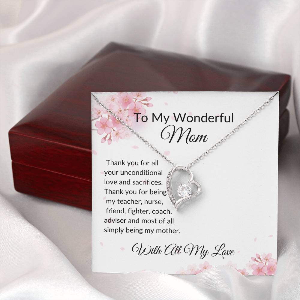 To my Mom "Unconditional Love" Forever Love Necklace