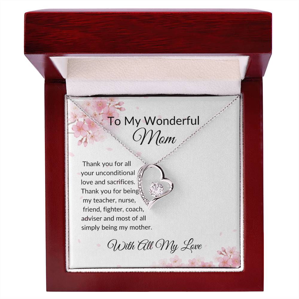 To my Mom "Unconditional Love" Forever Love Necklace