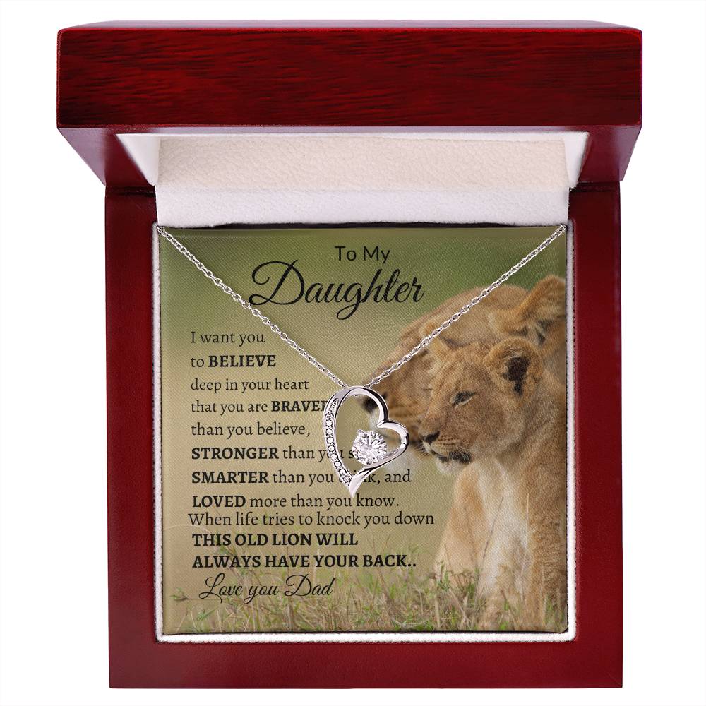 To My Daughter from Dad "Always have your Back" Forever Love Necklace