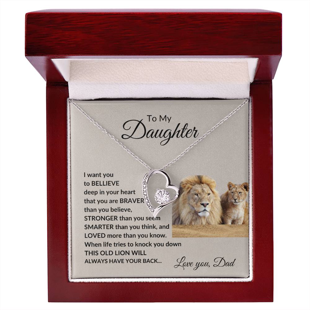 To my Daughter from Dad "Loved more than you know" Forever Love Necklace