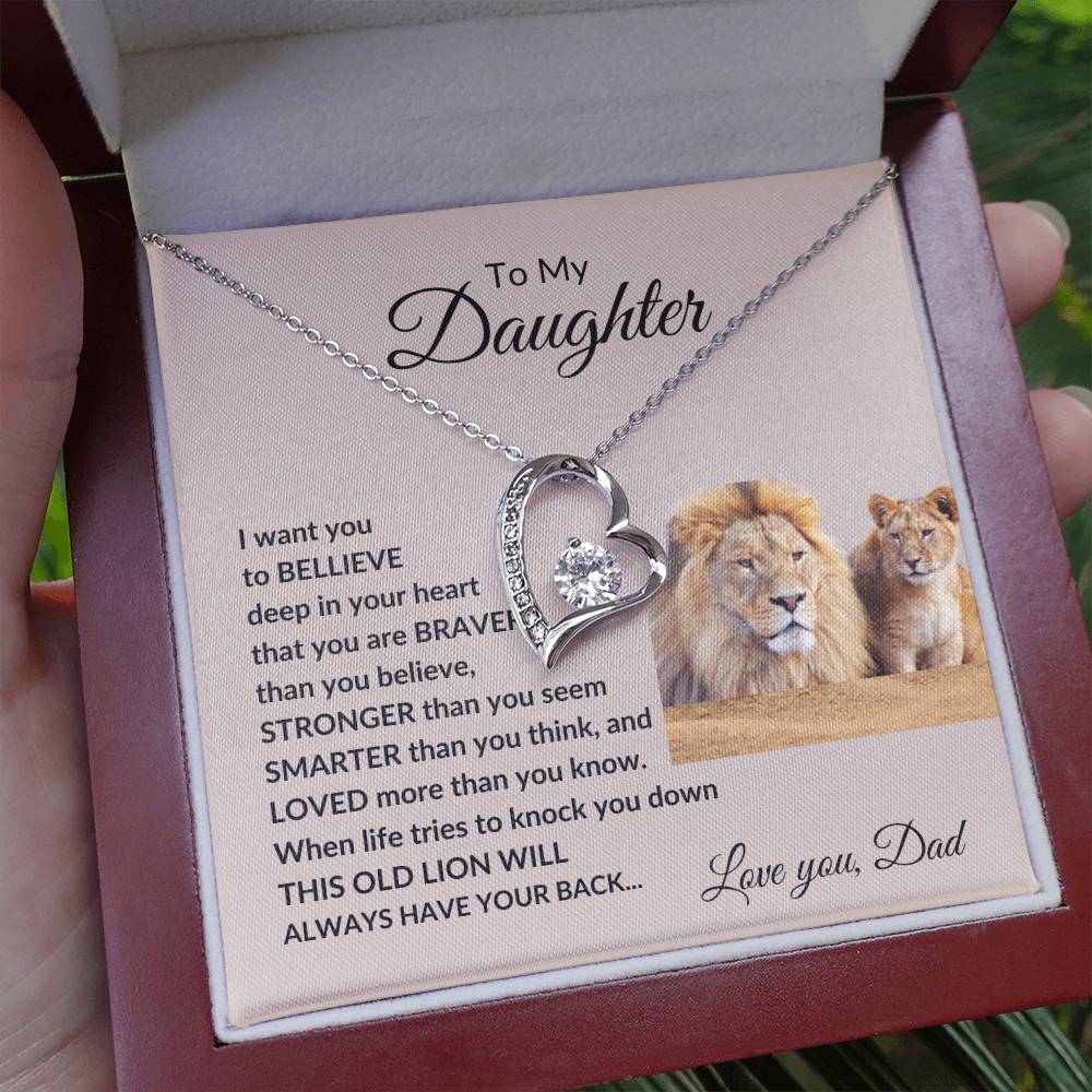 To my Daughter from Dad "Loved more than you know" Forever Love Necklace
