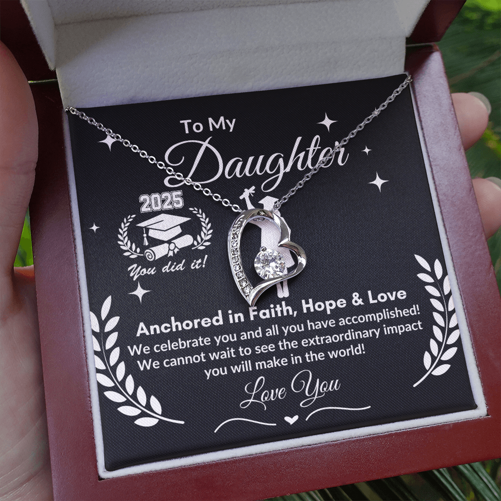 To My Daughter "Congrats on your Graduation Day" Forever Love Necklace|