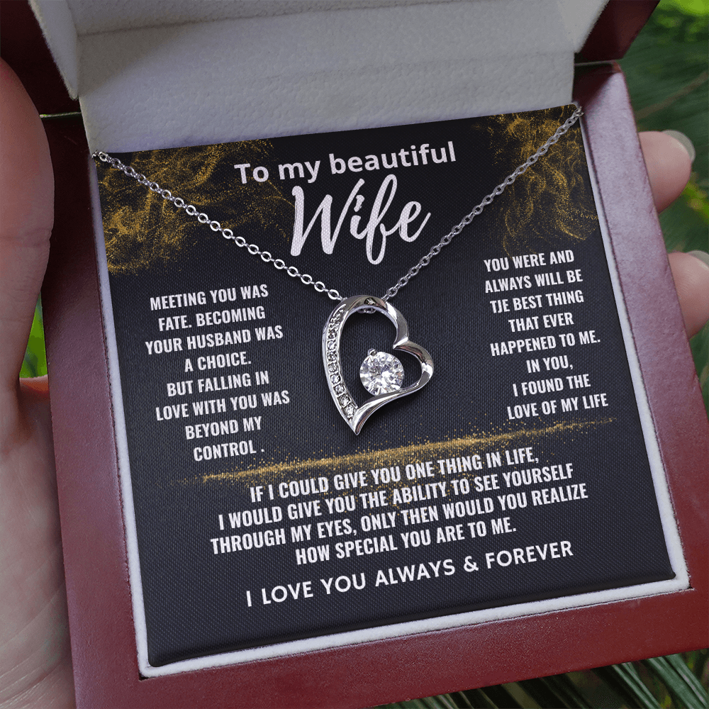 To My Wife "Love of My Life" Forever Love Necklace
