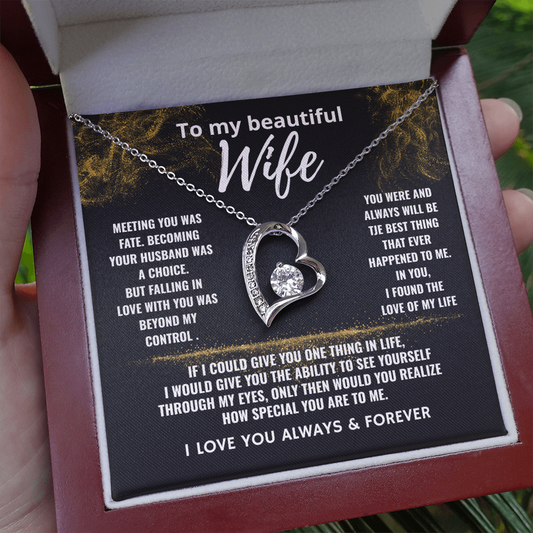 To My Wife "Love of My Life" Forever Love Necklace
