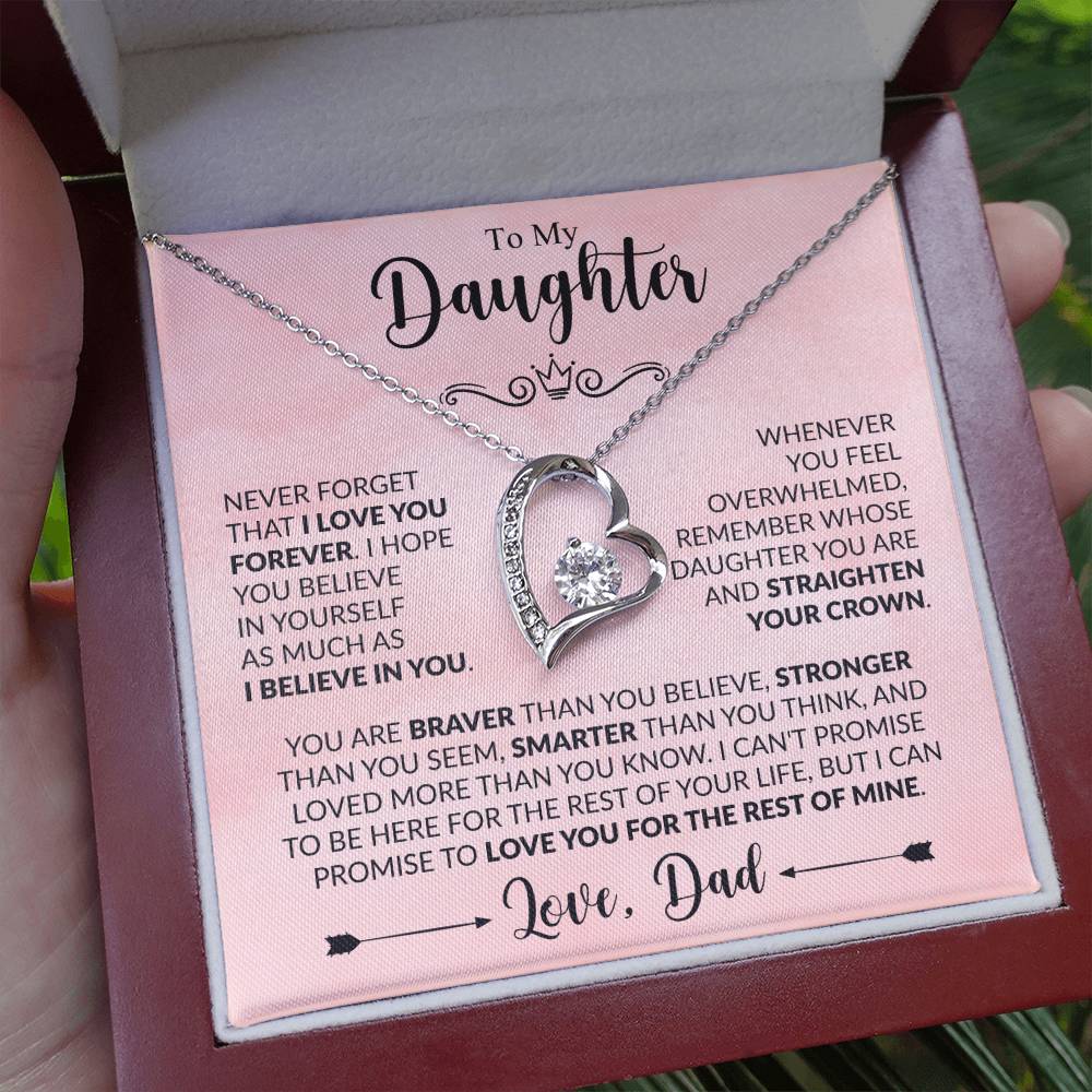 To My Daughter "Love You For the Rest Of Mine" Forever Love Necklace