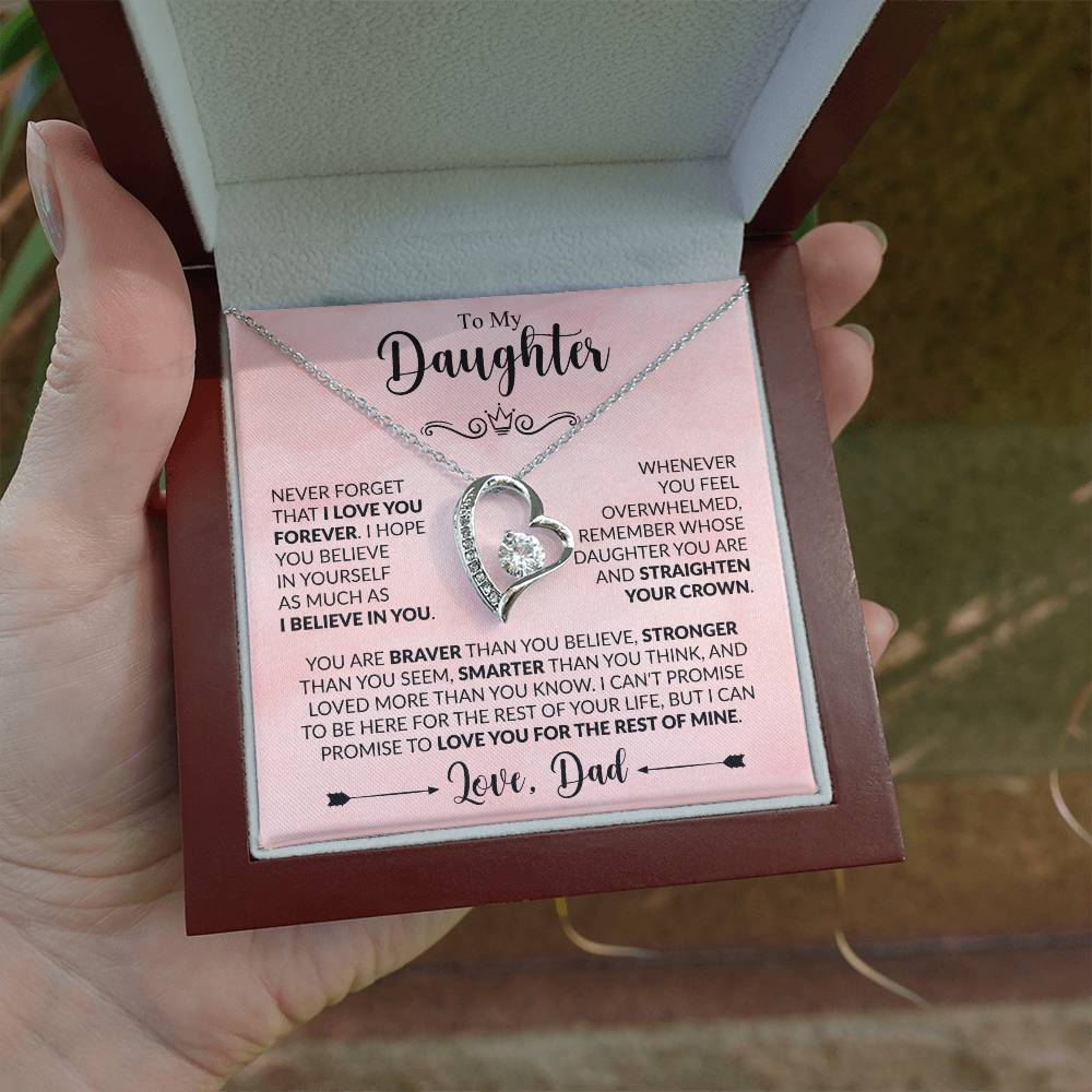 To My Daughter "Love You For the Rest Of Mine" Forever Love Necklace