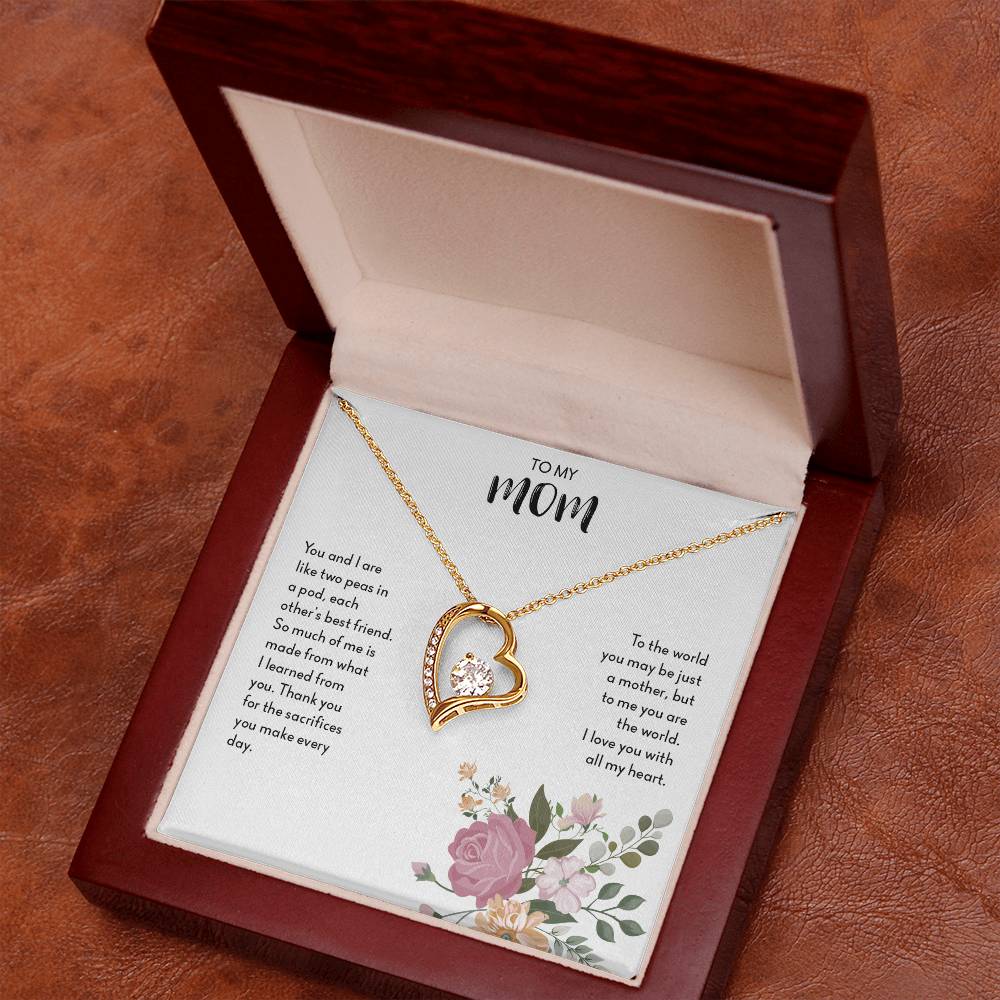 To My Mom "I Love You with All My Heart" Forever Love Necklace