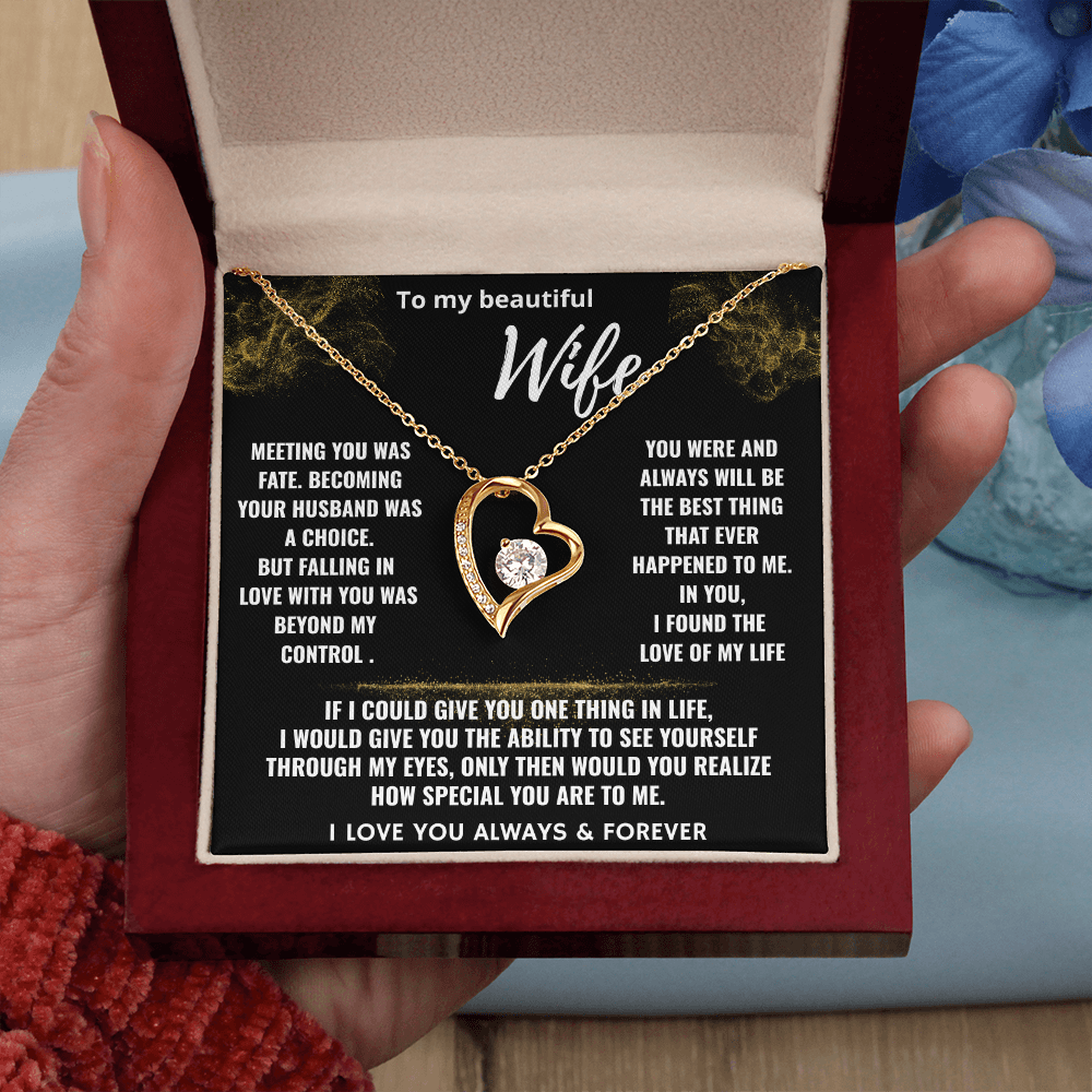 To My Beautiful Wife "Falling In Love With You" Romantic Love Necklace