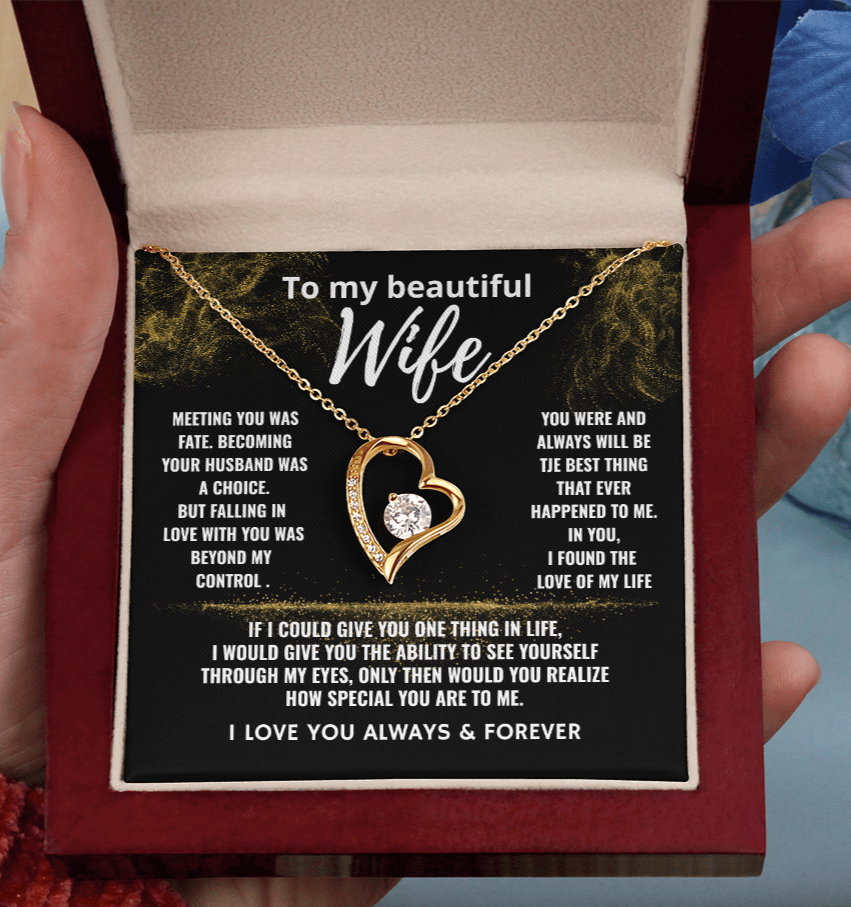 To My Wife "Love of My Life" Forever Love Necklace