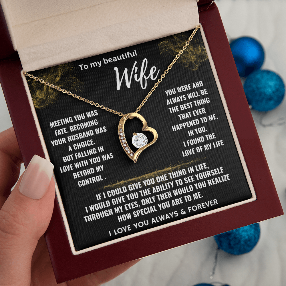 To My Beautiful Wife "Falling In Love With You" Romantic Love Necklace