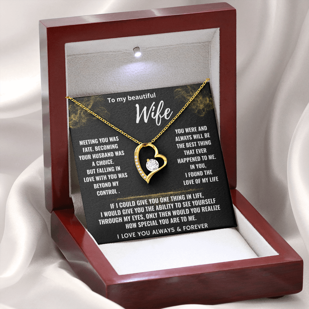 To My Beautiful Wife "Falling In Love With You" Romantic Love Necklace