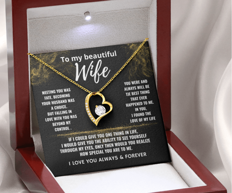 To My Wife "Love of My Life" Forever Love Necklace