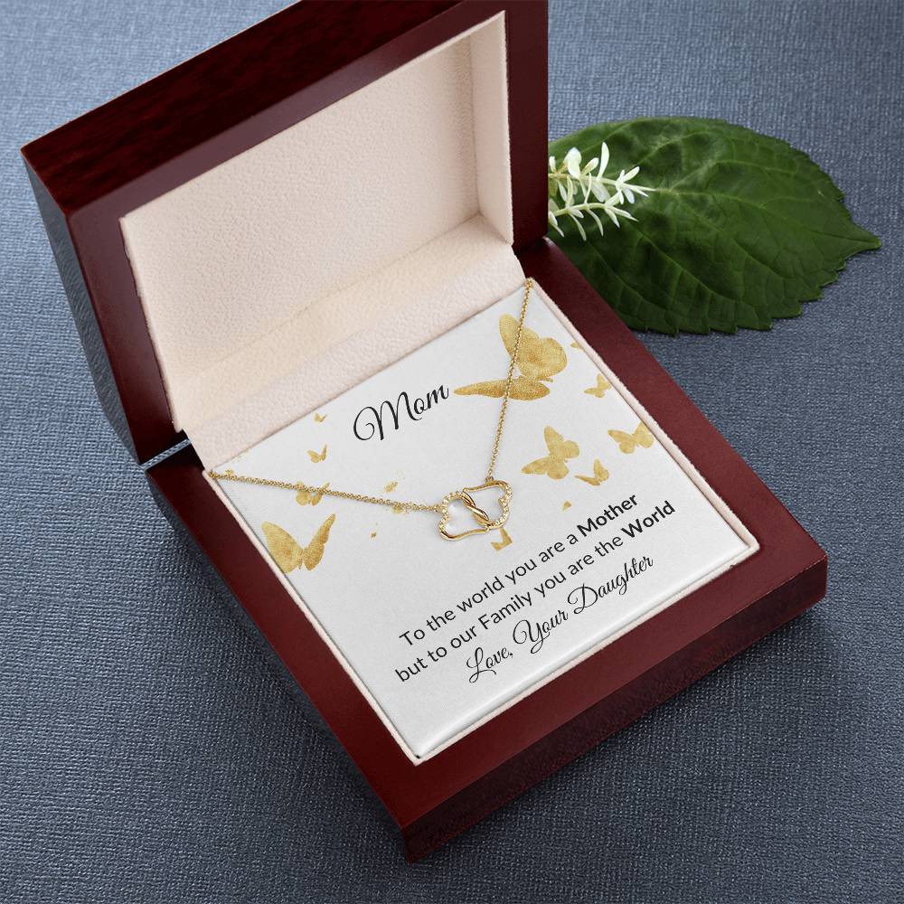 To Mom "You are the World" Everlasting Love Necklace