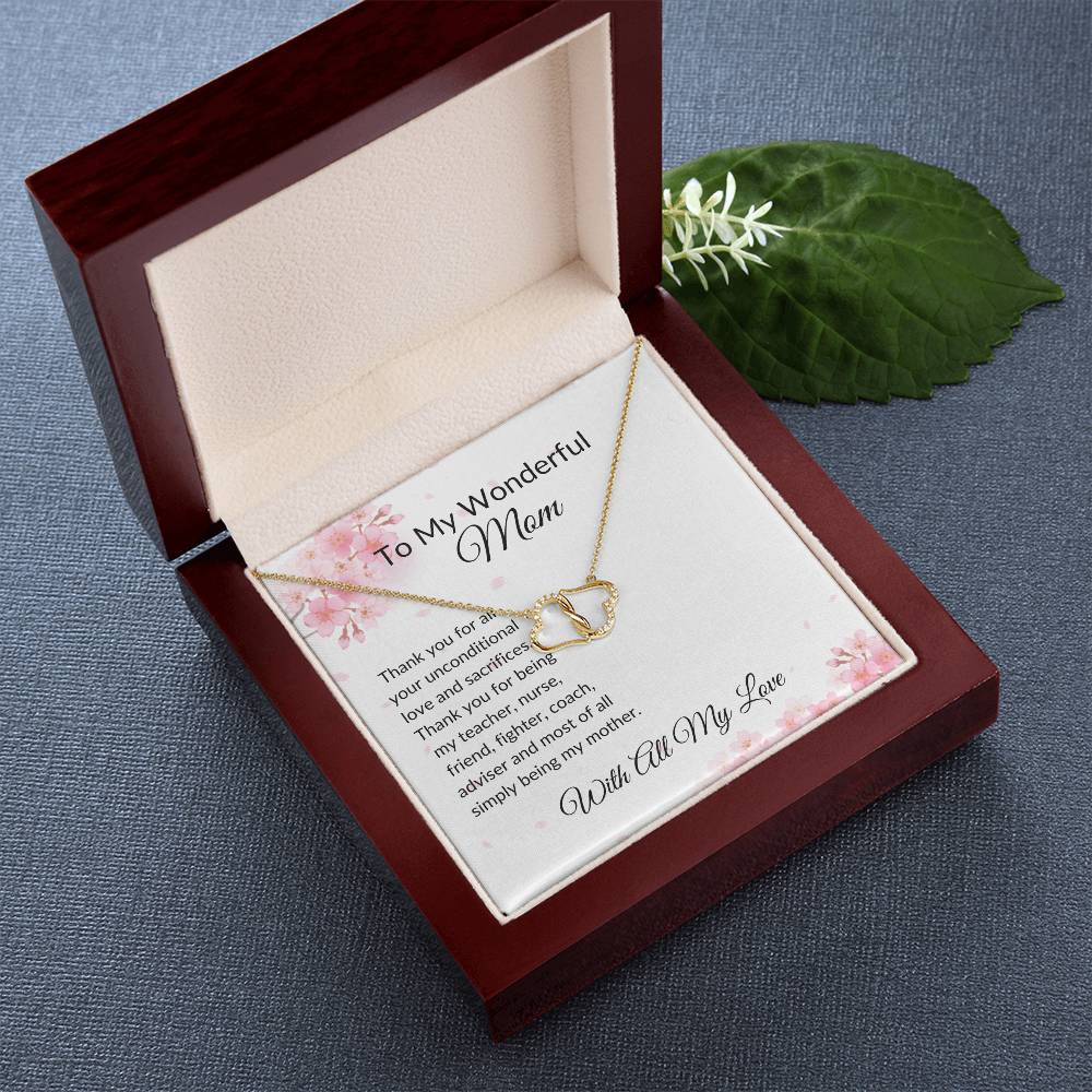 To My Wonderful Mom "Thank You" Everlasting Love Necklace