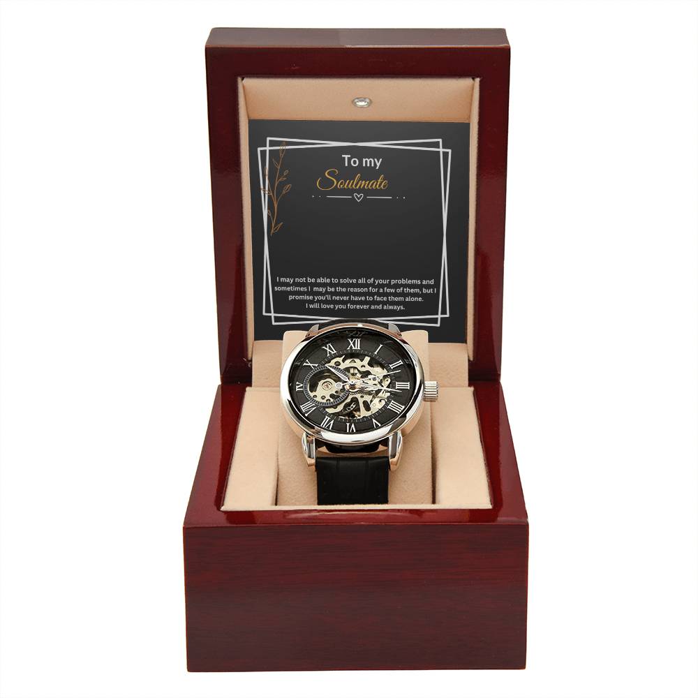 To My Soulmate "Promise" Men's Openwork Watch