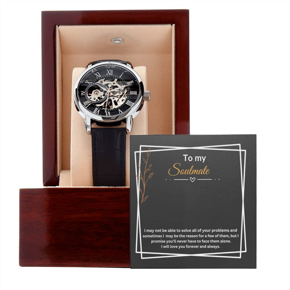 To My Soulmate "Promise" Men's Openwork Watch