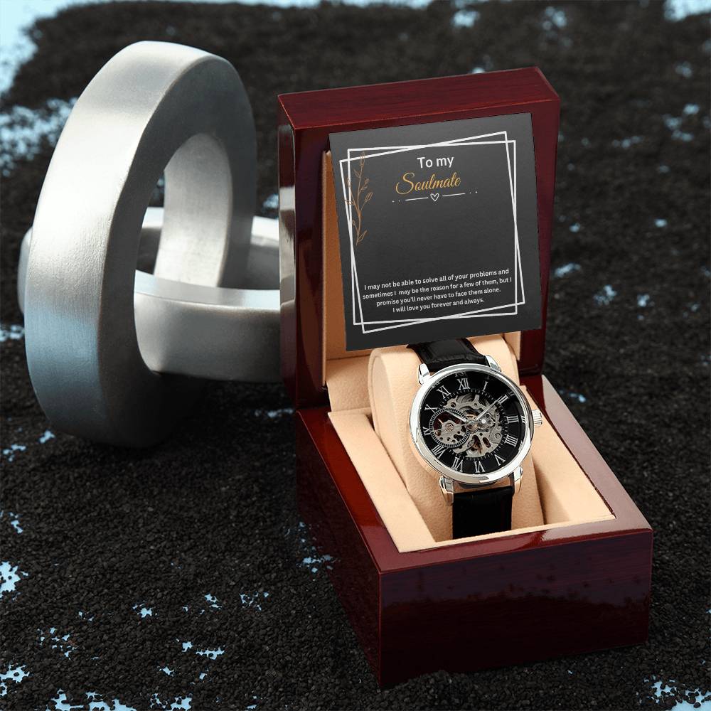 To My Soulmate "Promise" Men's Openwork Watch