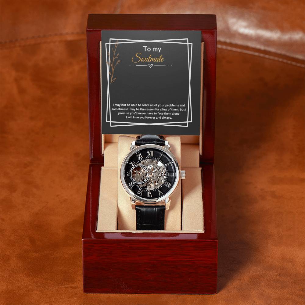 To My Soulmate "Promise" Men's Openwork Watch